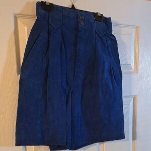Blue High-Waisted Shorts